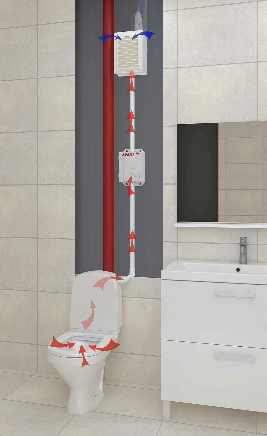 Вытяжная вентиляция для унитаза совмещенный СУ вытяжная вентиляция АВАНТ